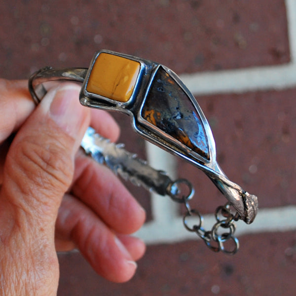 Mookaite Jasper and Sterling Silver Bracelet