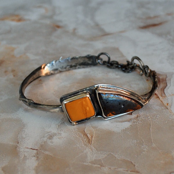 Mookaite Jasper and Sterling Silver Bracelet