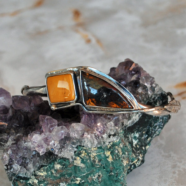 Mookaite Jasper and Sterling Silver Bracelet