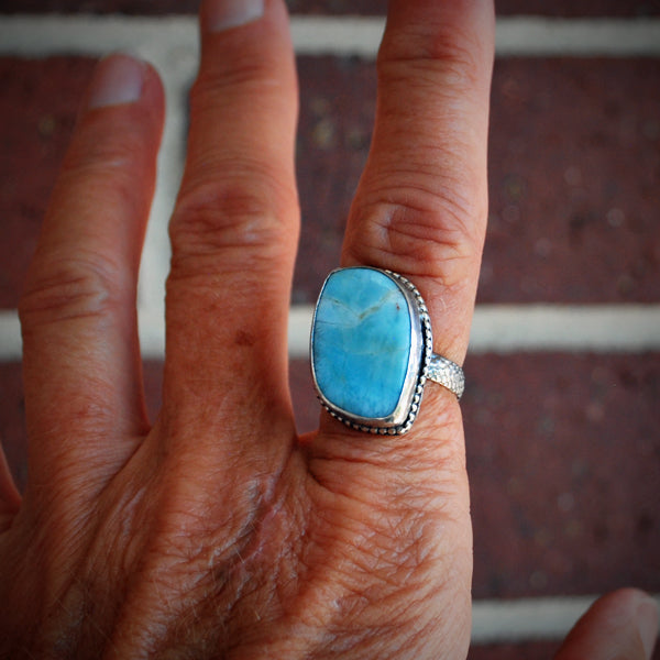 Larimar and Sterling Silver Ring