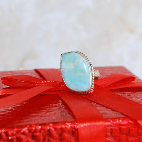 Larimar and Sterling Silver Ring