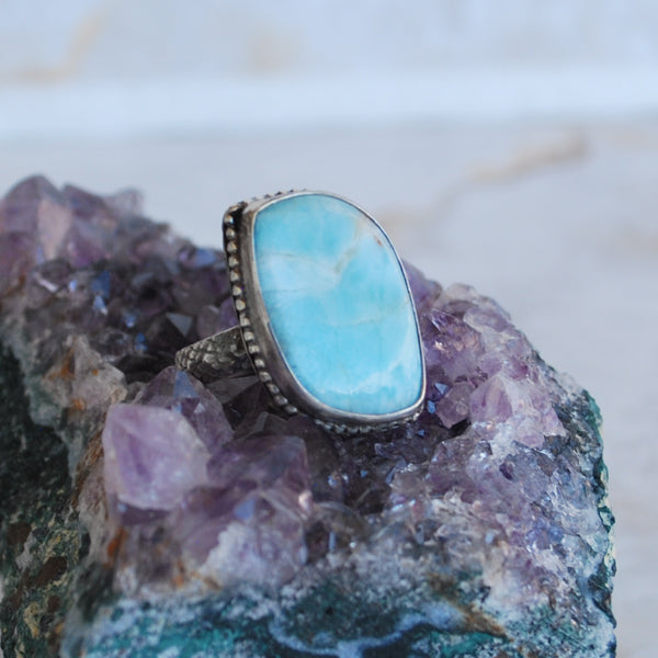 Larimar and Sterling Silver Ring