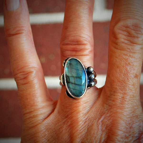 Labradorite and Sterling Silver Ring