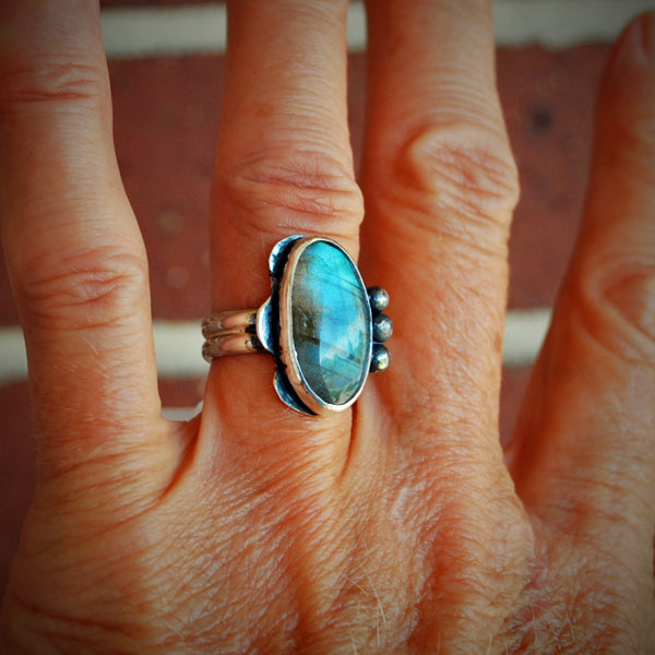 Labradorite and Sterling Silver Ring